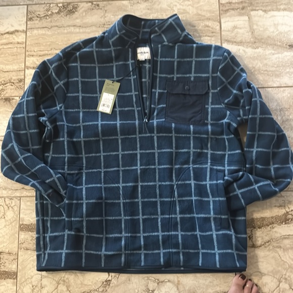 NEW! Goodfellow & Co Men’s Flannel 1/4 zip Pullover w Side Pockets. Very Warm. - Picture 6 of 7